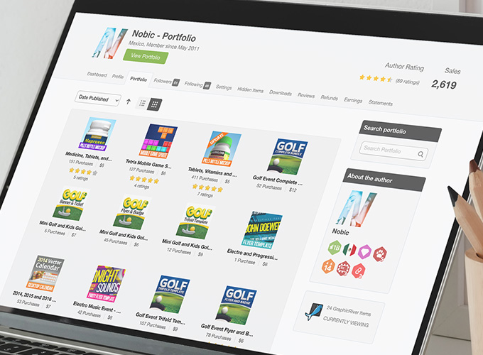 Diseños publicados en Graphicriver